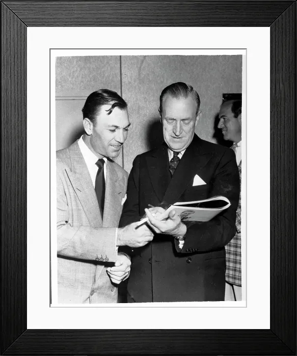 Framed Print : Reg Whitcombe Signing Autographs Framed Print : Reg Whitcombe Signing Autographs