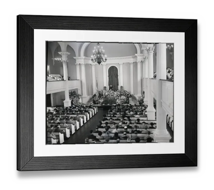 Framed Print : View Of Altar And Guests At Funeral Framed Print : View Of Altar And Guests At Funeral
