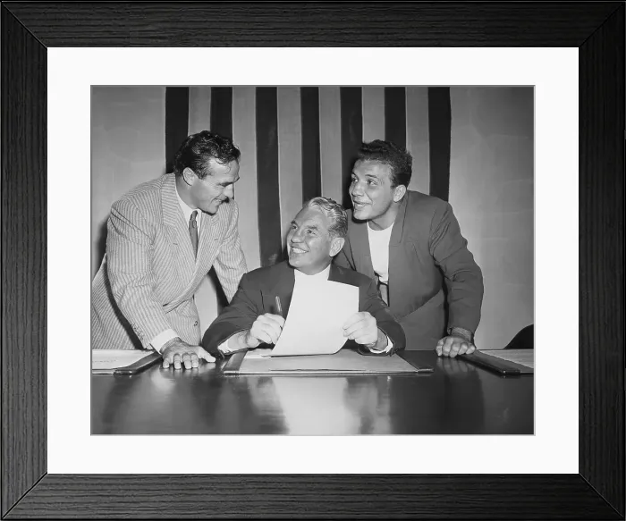 Framed Print : Boxers at Contract Signing Framed Print : Boxers at Contract Signing