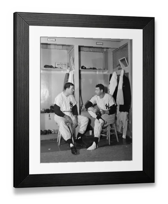 Framed Print : Joe Page Chats W / Dimaggio In Lockerroom Framed Print : Joe Page Chats W / Dimaggio In Lockerroom