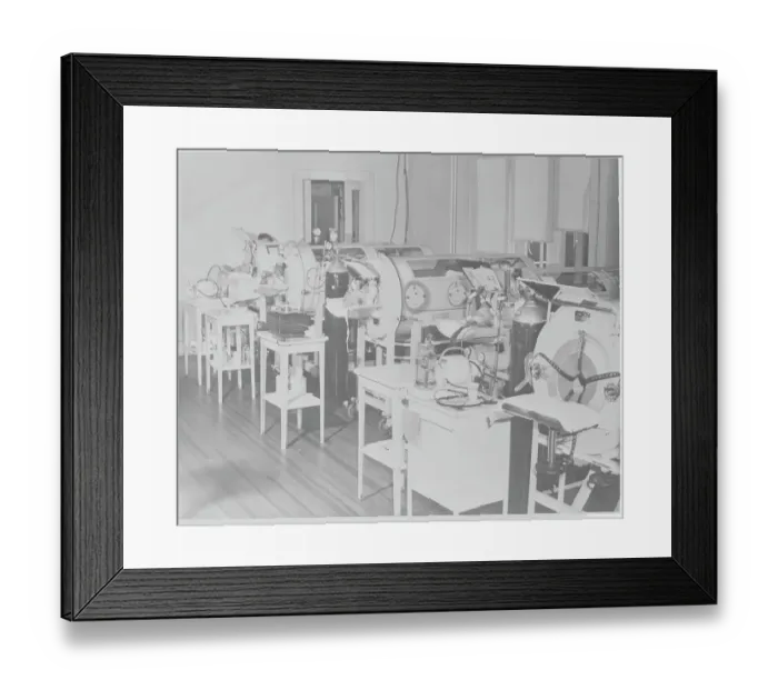 Framed Print : Polio Respirators Framed Print : Polio Respirators