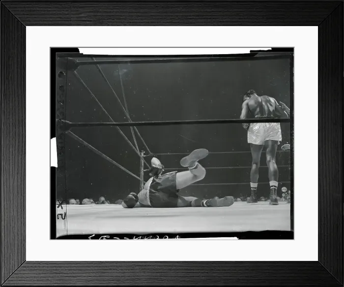 Framed Print : Rocky Castellani Falling onto Ring Canvas Framed Print : Rocky Castellani Falling onto Ring Canvas