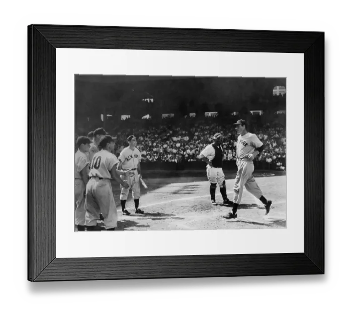 Framed Print : Joe DiMaggio After Home Run
