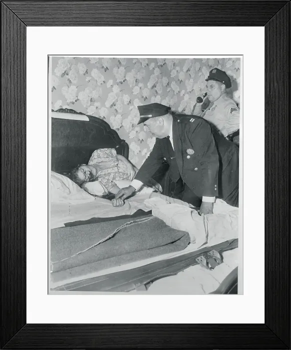 Framed Print : Police Examining Shooting Victim
