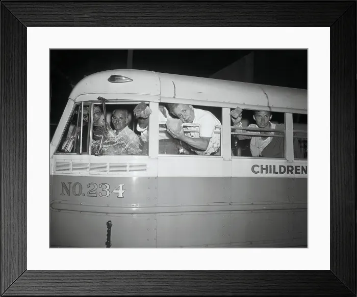 Framed Print : Paul Robeson Concert Goers Peering from Bus Framed Print : Paul Robeson Concert Goers Peering from Bus