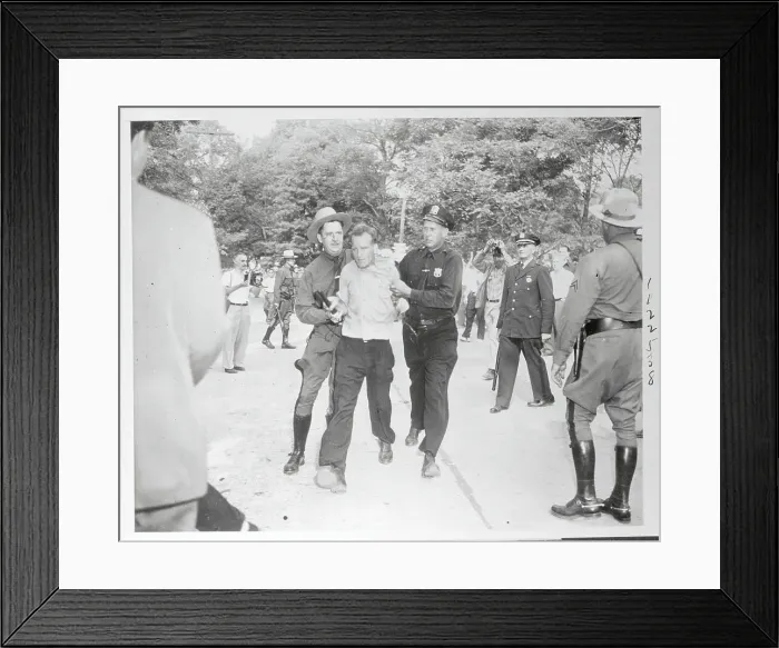 Framed Print : Man Getting Arrested at Paul Robeson Concert Protest Framed Print : Man Getting Arrested at Paul Robeson Concert Protest