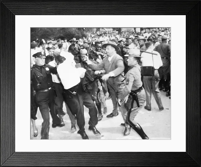 Framed Print : Police Attacking African American Man Framed Print : Police Attacking African American Man