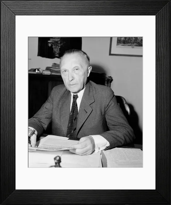 Framed Print : Portrait of Konrad Adenauer Framed Print : Portrait of Konrad Adenauer
