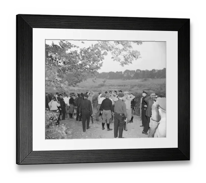 Framed Print : Robeson Supporters Walking in Submission to Police Framed Print : Robeson Supporters Walking in Submission to Police