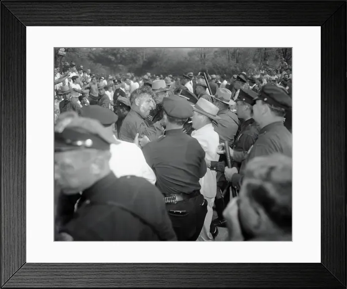 Framed Print : State Trooper Inside Protest Framed Print : State Trooper Inside Protest