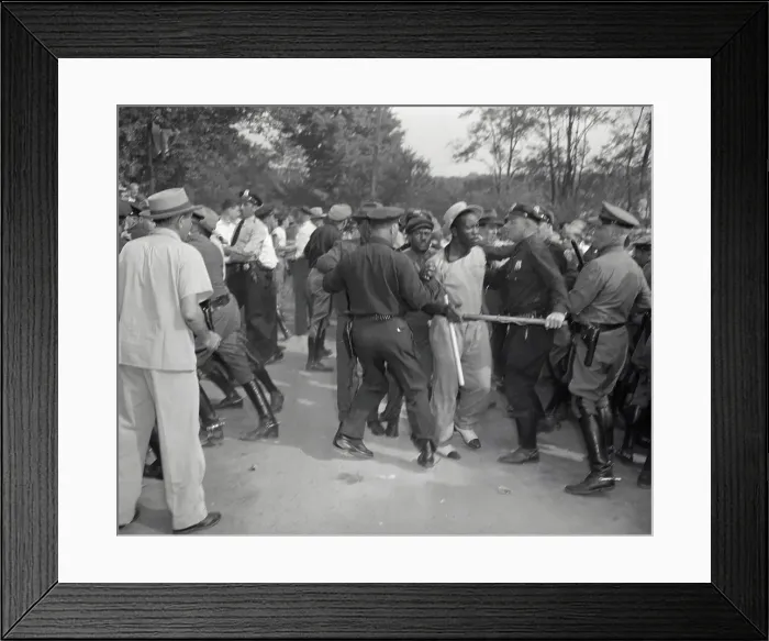 Framed Print : Police Officers Controlling Riot