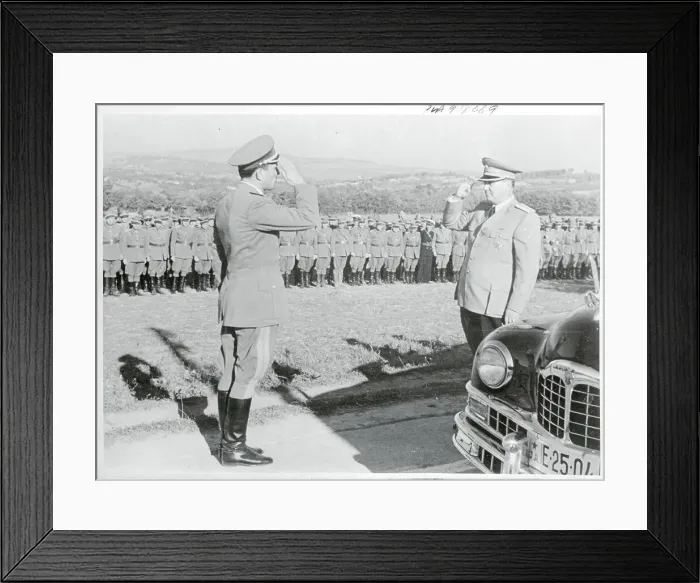 Framed Print : Josip Broz Tito Saluting Petko Dapchevitch Framed Print : Josip Broz Tito Saluting Petko Dapchevitch