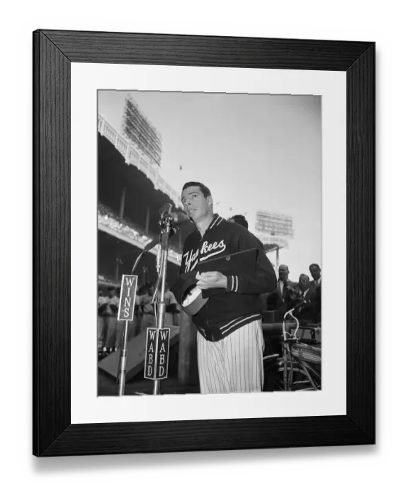 Framed Print : Joe Dimaggio Speaking At Ceremony Framed Print : Joe Dimaggio Speaking At Ceremony