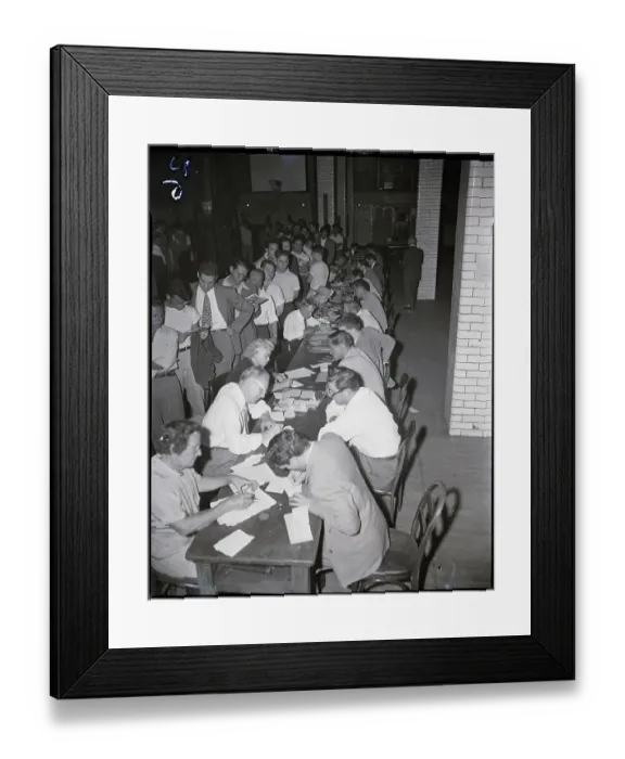 Framed Print : Line Of Students Register For The Draft Framed Print : Line Of Students Register For The Draft