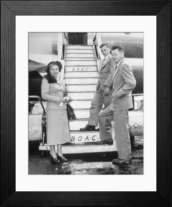 Framed Print : Wallace Stegner with Wife and Son Framed Print : Wallace Stegner with Wife and Son
