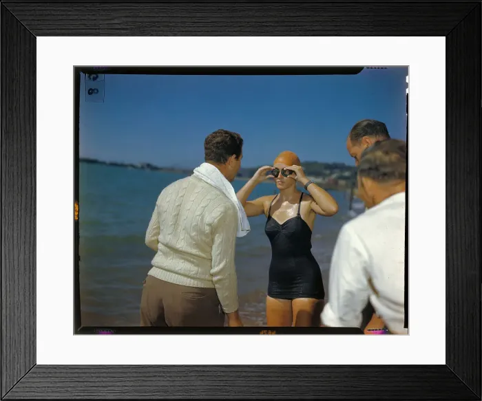 Framed Print : Shirley May France in Swimsuit and Goggles Framed Print : Shirley May France in Swimsuit and Goggles