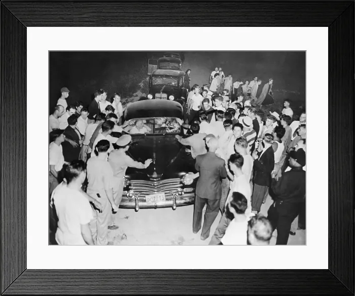 Framed Print : Racist Protesters Surrounding Automobile Framed Print : Racist Protesters Surrounding Automobile
