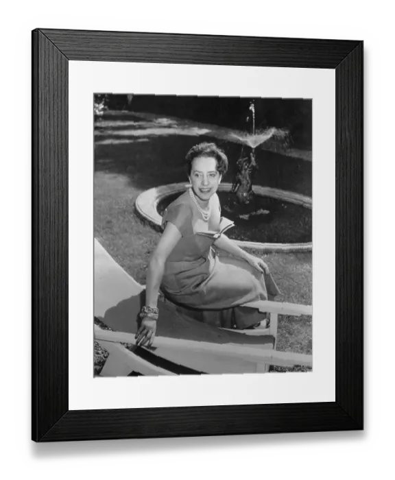 Framed Print : Elsa Schiaparelli Posing in Garden Framed Print : Elsa Schiaparelli Posing in Garden