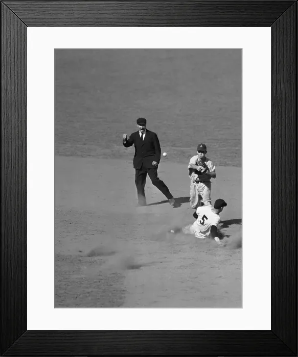 Framed Print : Joe DiMaggio Sliding into Second Framed Print : Joe DiMaggio Sliding into Second