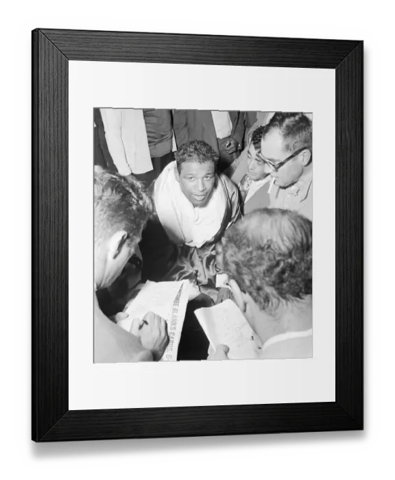 Framed Print : Press Surrounding Sugar Ray Robinson
