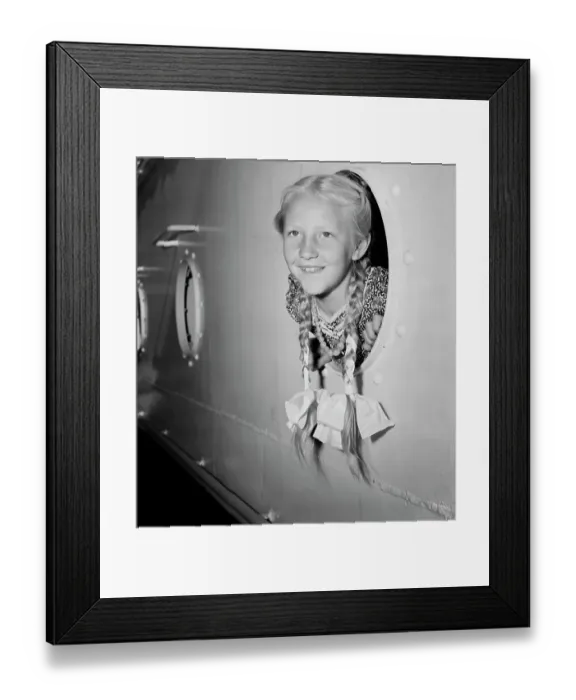Framed Print : Girl With Her Head Out Of Porthole Framed Print : Girl With Her Head Out Of Porthole