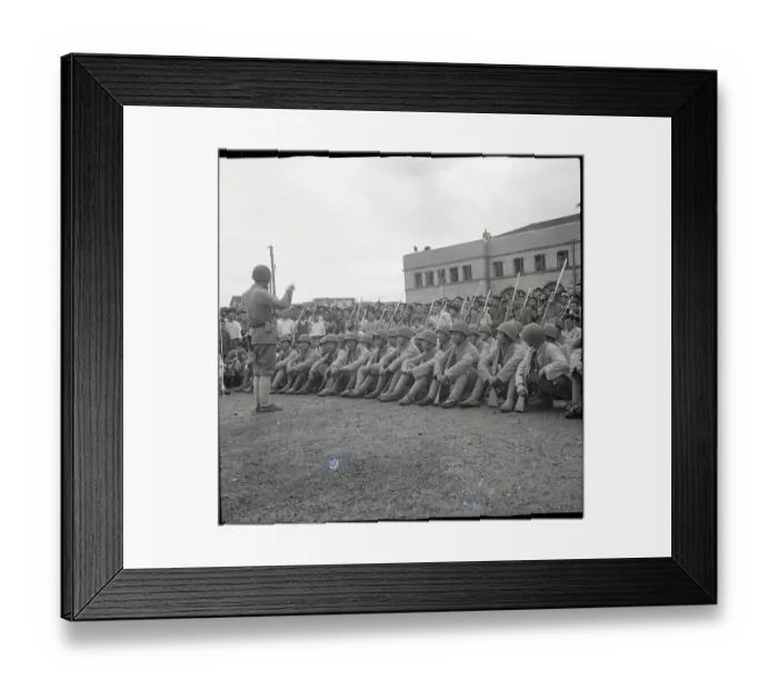 Framed Print : Soldier Leading Troops In Song; Seated Framed Print : Soldier Leading Troops In Song; Seated