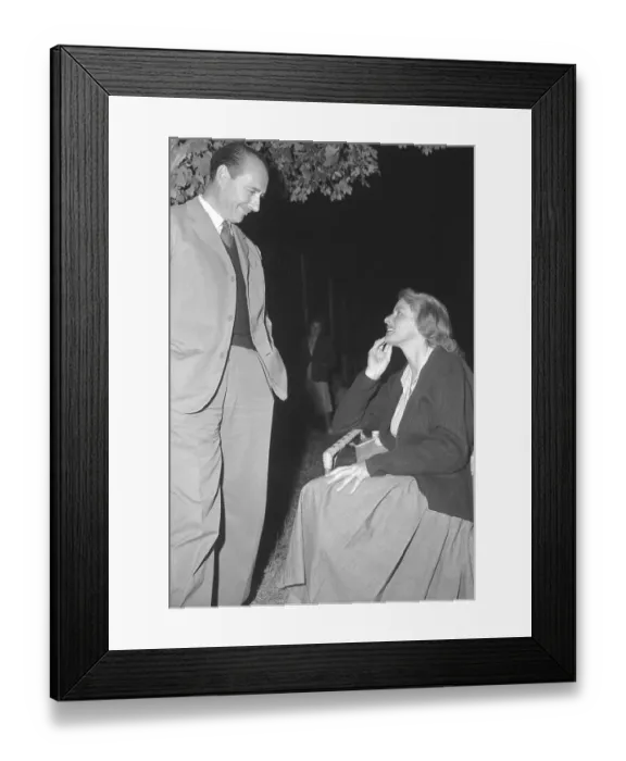 Framed Print : Ingrid Bergman Conversing with Roberto Rossellini
