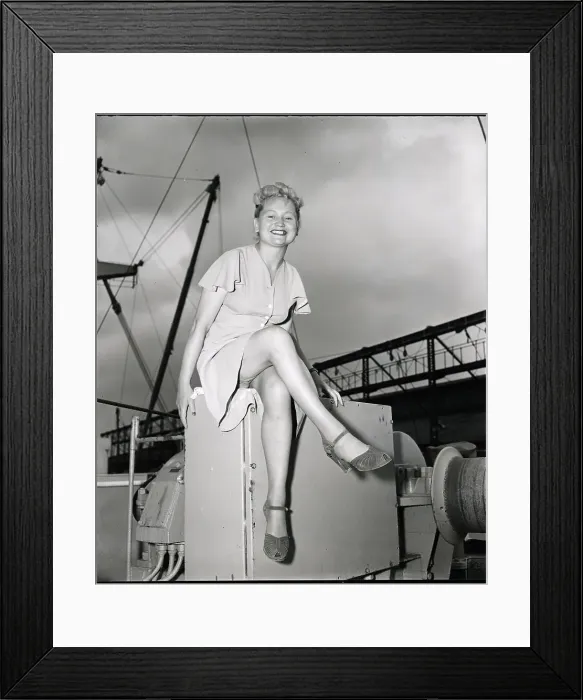 Framed Print : Immigrant Woman Posing On Ship Framed Print : Immigrant Woman Posing On Ship
