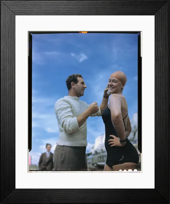 Framed Print : Shirley May France and Trainer Framed Print : Shirley May France and Trainer
