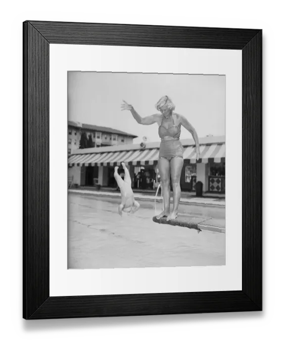 Framed Print : Six Month Old Diving Off Board Framed Print : Six Month Old Diving Off Board