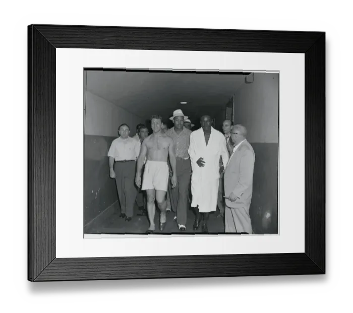 Framed Print : Joe Louis Escorting Ezzard Charles and Gus Lesnevich Framed Print : Joe Louis Escorting Ezzard Charles and Gus Lesnevich