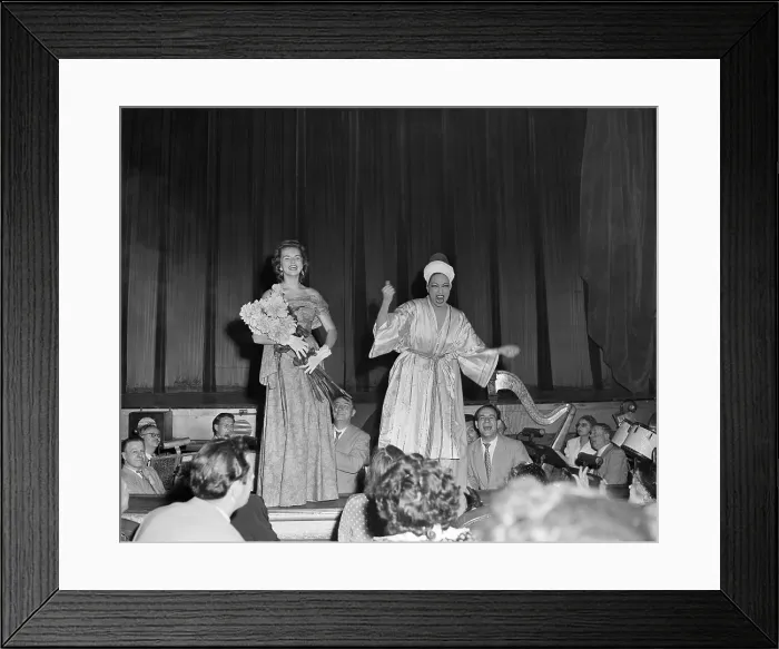 Framed Print : Josephine Baker and BeBe Shopp on Stage Framed Print : Josephine Baker and BeBe Shopp on Stage