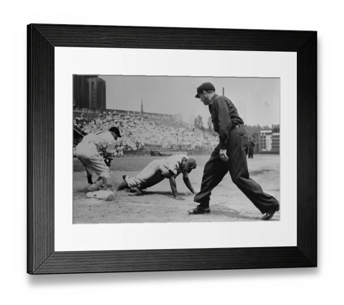 Framed Print : Jackie Robinson Sliding into Base Framed Print : Jackie Robinson Sliding into Base