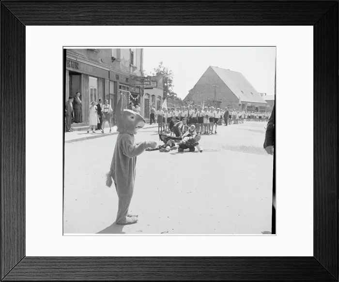 Framed Print : Youngster as Rabbit During Seehasen Festival Parade