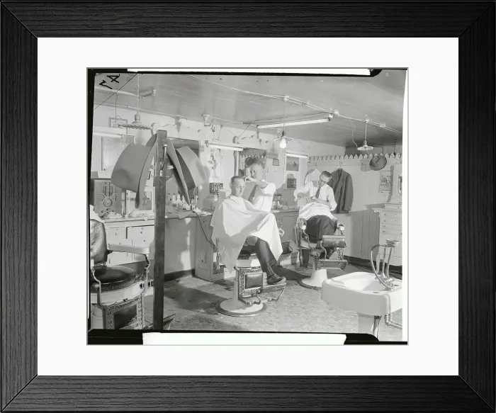 Framed Print : Bill Sexton Sitting in Barber's Chair Framed Print : Bill Sexton Sitting in Barber's Chair