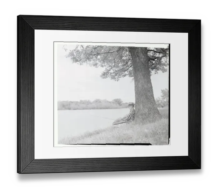 Framed Print : William Sexton Sitting on Bank and Fishing Framed Print : William Sexton Sitting on Bank and Fishing