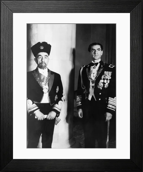 Framed Print : Shah of Iran Poses with King Abdullah Framed Print : Shah of Iran Poses with King Abdullah