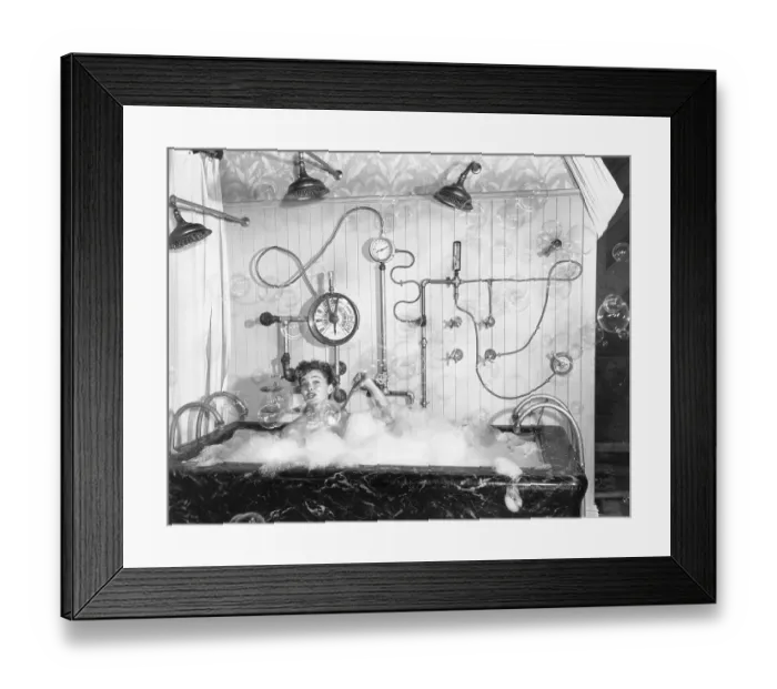 Framed Print : Ann Blyth Bathing In Gadget-Operated Tub Framed Print : Ann Blyth Bathing In Gadget-Operated Tub