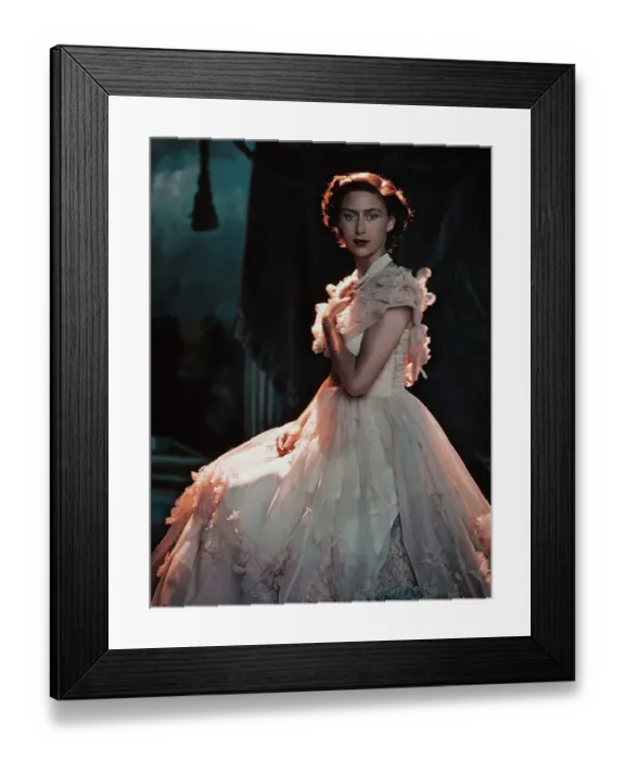 Framed Print : Princess Margaret Rose Wearing White Dress Framed Print : Princess Margaret Rose Wearing White Dress