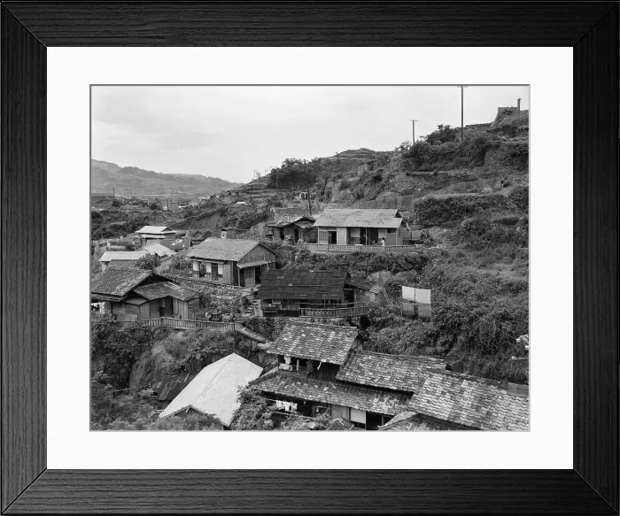Framed Print : Modest Housing Rebuilt in Nagasaki