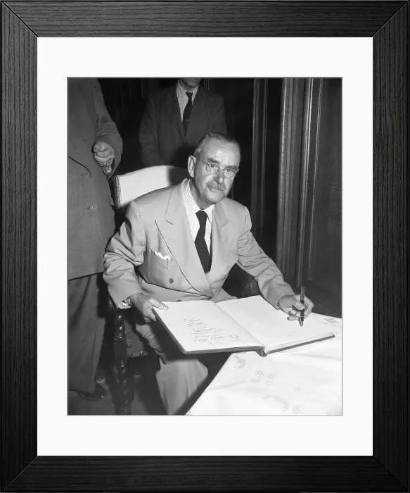 Framed Print : Thomas Mann Signing Guest Book Framed Print : Thomas Mann Signing Guest Book