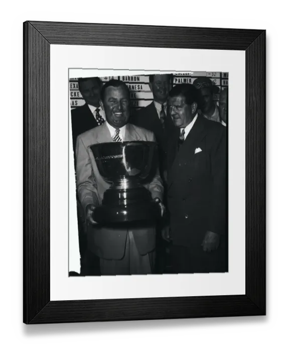 Framed Print : Bobby Locke Holding Trophy Framed Print : Bobby Locke Holding Trophy