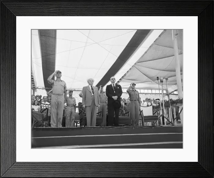 Framed Print : Officials Standing On Review Stand Framed Print : Officials Standing On Review Stand