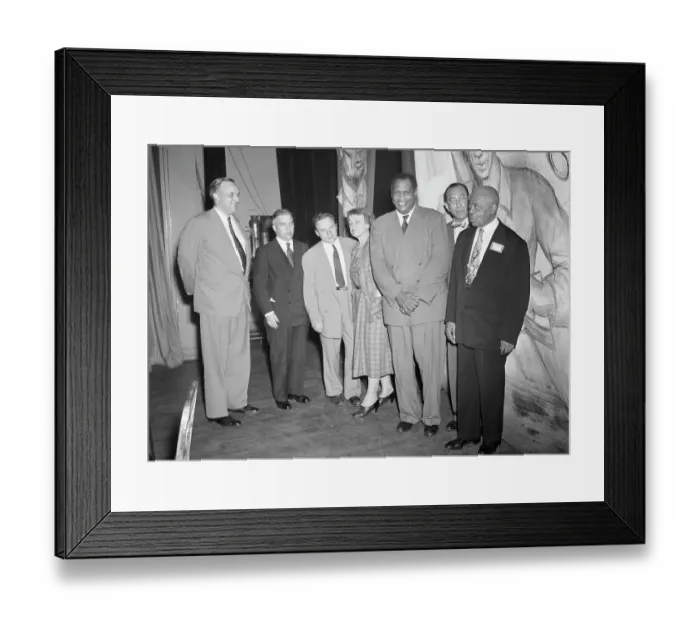 Framed Print : Paul Robeson Posing with Dinner Guests Framed Print : Paul Robeson Posing with Dinner Guests