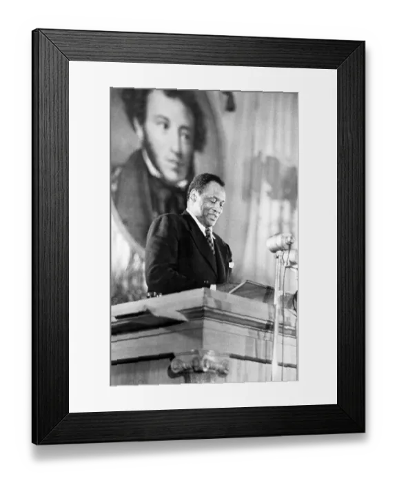 Framed Print : Paul Robeson Speaking at Alexander Pushkin Celebration Framed Print : Paul Robeson Speaking at Alexander Pushkin Celebration