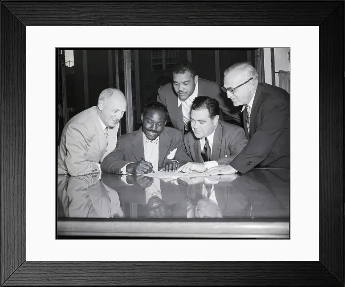 Framed Print : Ezzard Charles Signs Boxing Contract Framed Print : Ezzard Charles Signs Boxing Contract