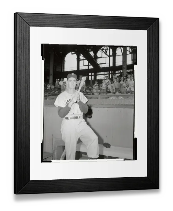 Framed Print : Ted Williams Posing with Baseball Bat Before All Star Game Framed Print : Ted Williams Posing with Baseball Bat Before All Star Game