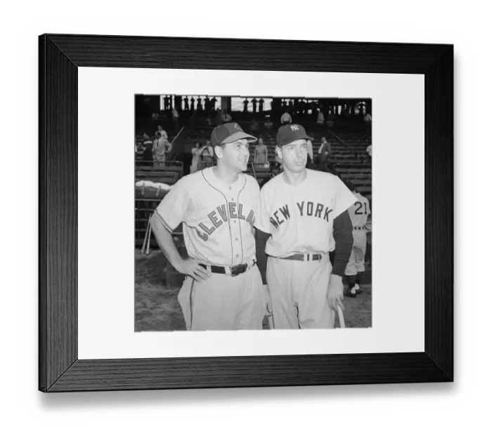 Framed Print : Joe Dimaggio, Lou Boudreau, Waist Up;1949 Framed Print : Joe Dimaggio, Lou Boudreau, Waist Up;1949