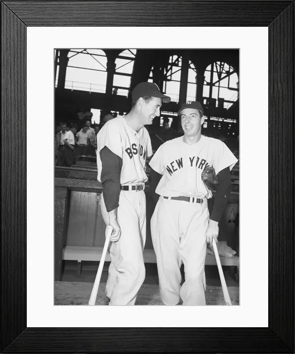 Framed Print : Ted Williams & Joe Dimaggio Stand with Bats Framed Print : Ted Williams & Joe Dimaggio Stand with Bats