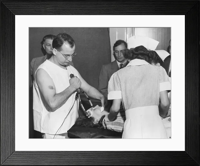 Framed Print : Psychiatrist Administering Shock Therapy